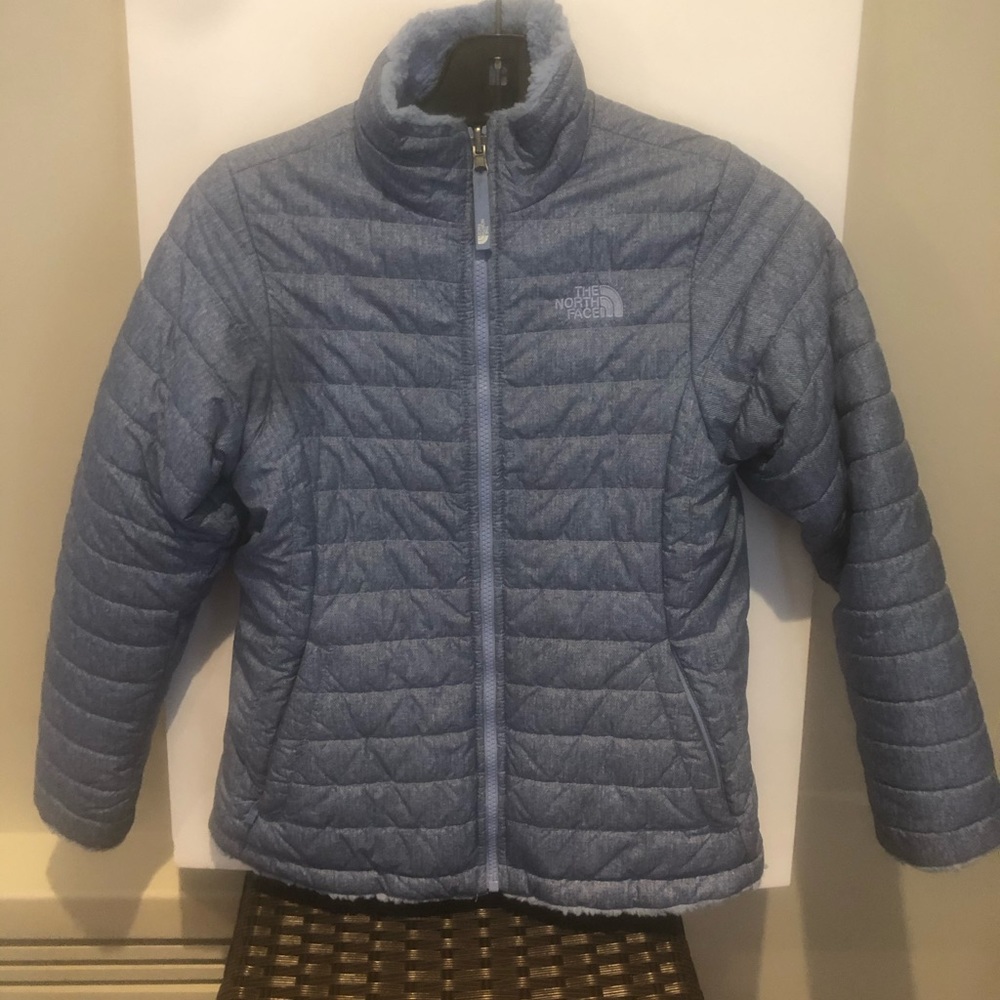 North face child jacket reversible to faux fur